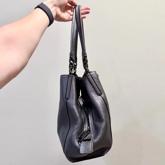 Coach 1941 Metallic Leather Dalton 31 Triple Compartment Shoulder Bag - Picture 4 of 9